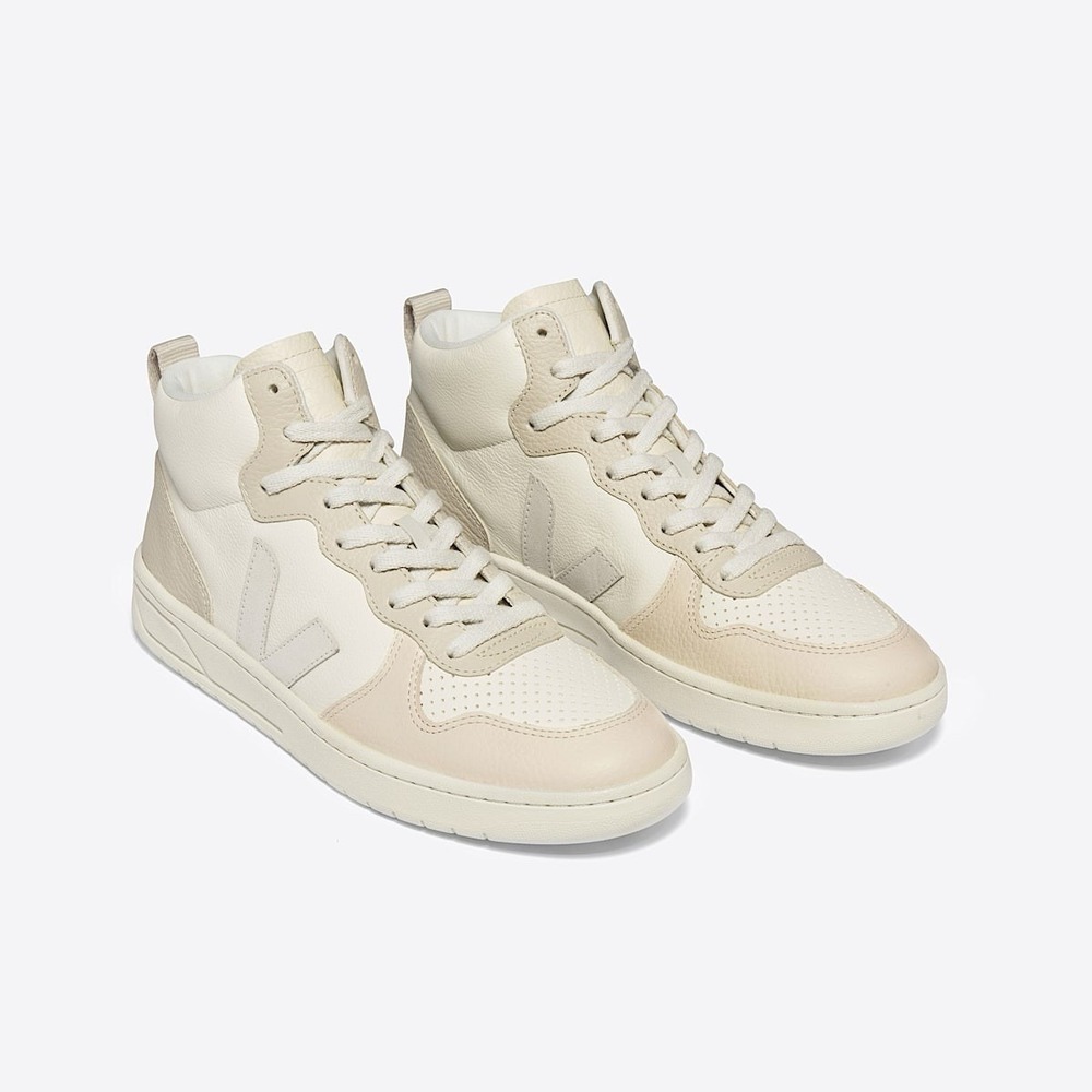 Veja V-15 Chromefree Leather Cashew Pierre Multico Women Sneakers Size 5 EU 36